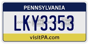 LKY3353  license plate in PA
