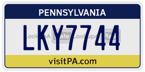 LKY7744 license plate in Pennsylvania