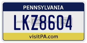 LKZ8604 license plate in Pennsylvania