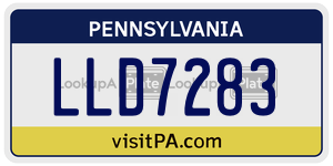 LLD7283  license plate in PA