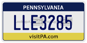 LLE3285 license plate in Pennsylvania