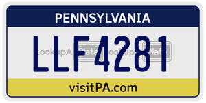 LLF4281 license plate in Pennsylvania