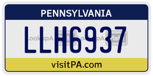 LLH6937  license plate in PA