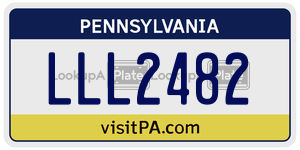 LLL2482 license plate in Pennsylvania