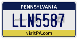 LLN5587  license plate in PA