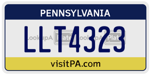 LLT4323 license plate in Pennsylvania