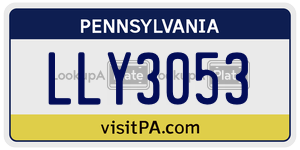 LLY3053  license plate in PA