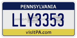 LLY3353  license plate in PA