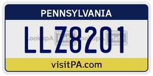 LLZ8201  license plate in PA