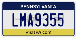 LMA9355  license plate in PA