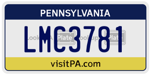 LMC3781 license plate in Pennsylvania