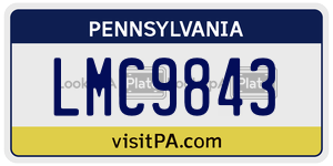 LMC9843  license plate in PA