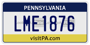 LME1876  license plate in PA