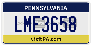LME3658  license plate in PA