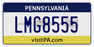 LMG8555 license plate in Pennsylvania