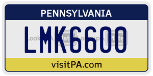 LMK6600 license plate in Pennsylvania