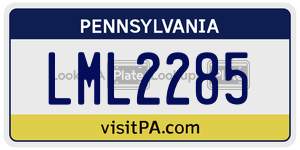 LML2285  license plate in PA