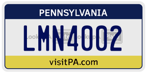 LMN4002  license plate in PA