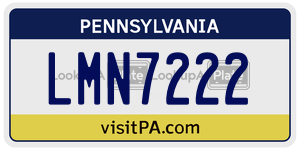 LMN7222  license plate in PA