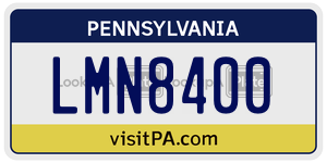 LMN8400 license plate in Pennsylvania