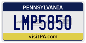 LMP5850 license plate in Pennsylvania