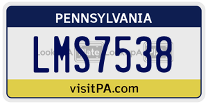 LMS7538  license plate in PA