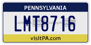 LMT8716  license plate in PA