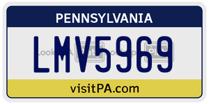 LMV5969  license plate in PA