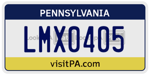LMX0405  license plate in PA