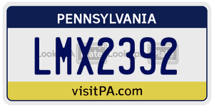 LMX2392 license plate in Pennsylvania