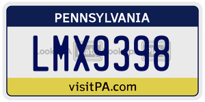 LMX9398  license plate in PA