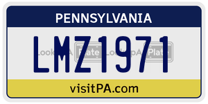 LMZ1971 license plate in Pennsylvania