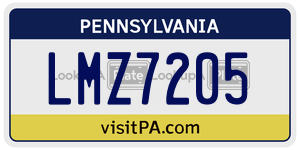 LMZ7205 license plate in Pennsylvania