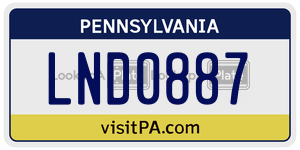 LND0887 license plate in Pennsylvania