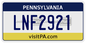 LNF2921  license plate in PA