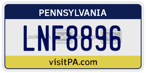 LNF8896 license plate in Pennsylvania