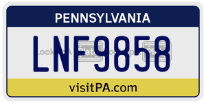 LNF9858 license plate in Pennsylvania