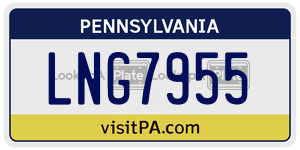 LNG7955 license plate in Pennsylvania