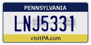LNJ5331  license plate in PA