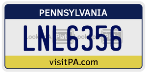 LNL6356 license plate in Pennsylvania