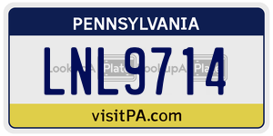 LNL9714  license plate in PA