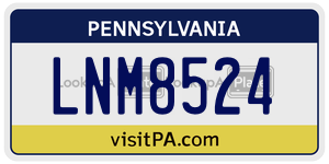 LNM8524  license plate in PA
