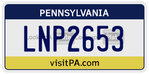 LNP2653 license plate in Pennsylvania