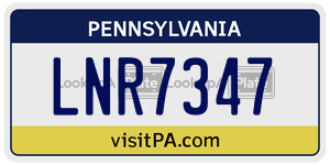 LNR7347 license plate in Pennsylvania