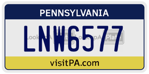 LNW6577  license plate in PA