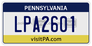 LPA2601  license plate in PA