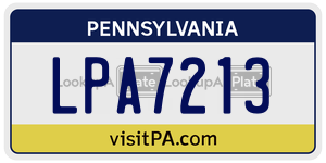 LPA7213  license plate in PA