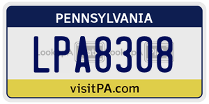 LPA8308  license plate in PA