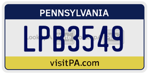 LPB3549  license plate in PA