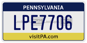LPE7706 license plate in Pennsylvania